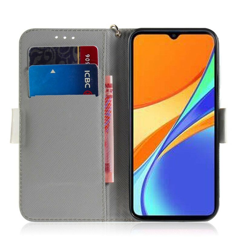 Kožené Puzdro Xiaomi Redmi 9C Paradajka Na Mačku S Popruhom