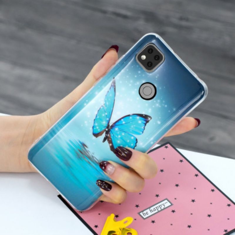 Kryt Xiaomi Redmi 9C Fluorescenčný Modrý Motýľ