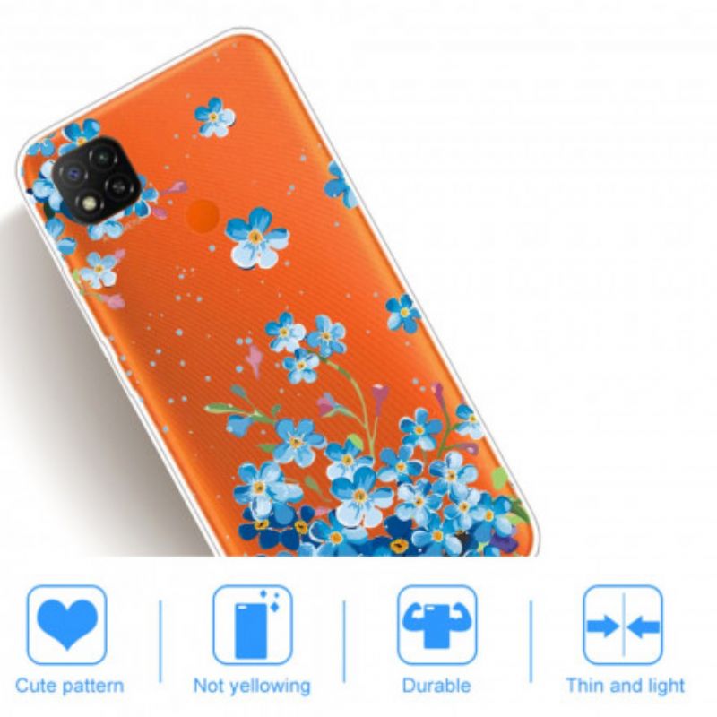 Kryt Xiaomi Redmi 9C Kytica Modrých Kvetov