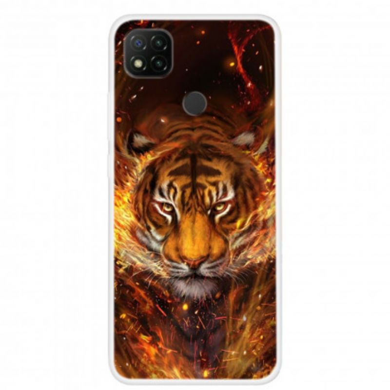 Kryt Xiaomi Redmi 9C Ohnivý Tiger