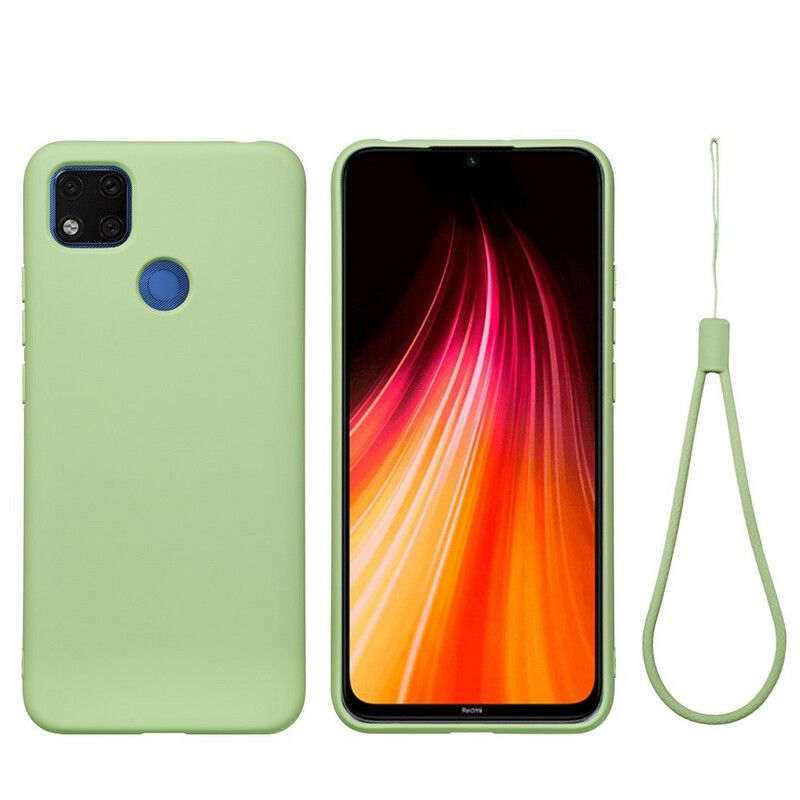 Kryt Xiaomi Redmi 9C Tekutý Silikón So Šnúrkou