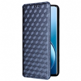 Kožené Puzdro Na Realme 12 Pro / 12 Pro Plus 3d Diamantový Vzor