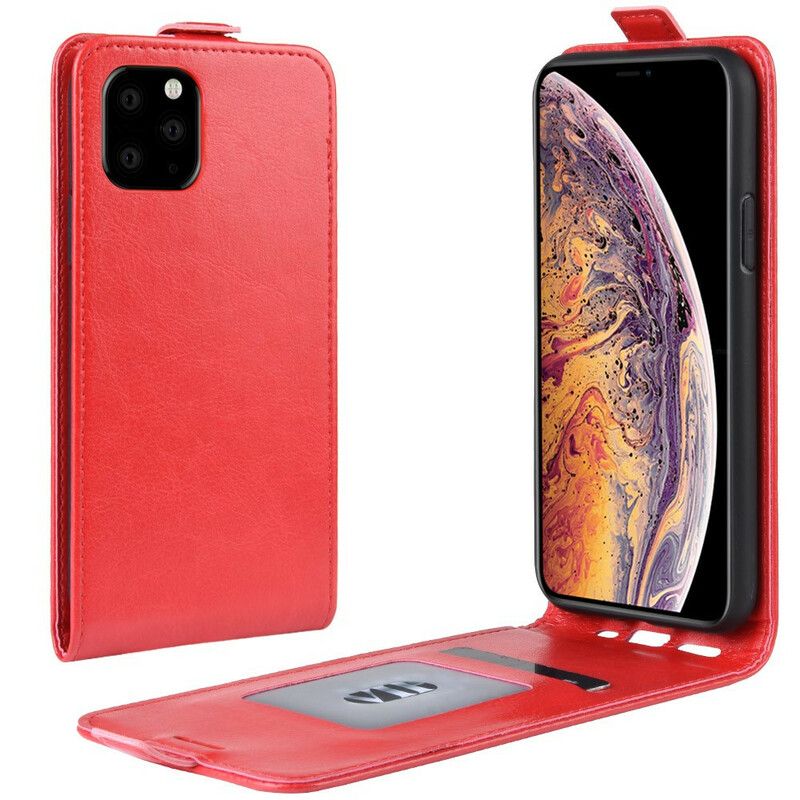 Flipové Puzdro iPhone 11 Pro Max Kožené Puzdro Skladací Kožený Efekt