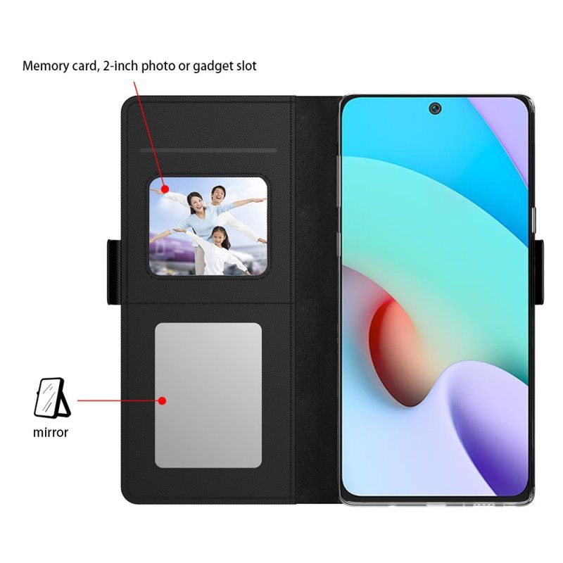 Kožené Puzdro Xiaomi Redmi Note 12 5G Odnímateľné Zrkadlo A Držiak Karty