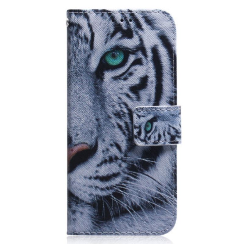 Kožené Puzdro Xiaomi Redmi Note 12 5G Strappy Biely Tiger