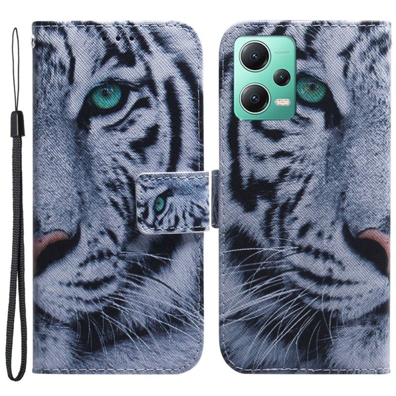 Kožené Puzdro Xiaomi Redmi Note 12 5G Strappy Biely Tiger