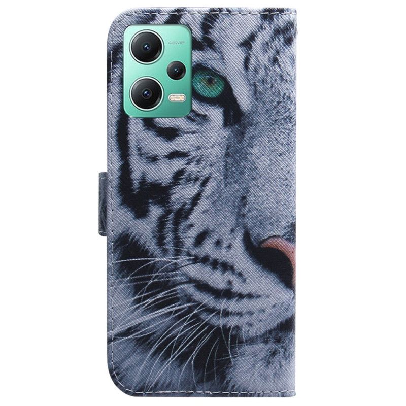 Kožené Puzdro Xiaomi Redmi Note 12 5G Strappy Biely Tiger