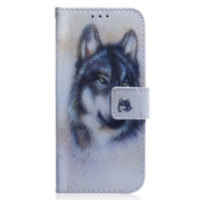 Kožené Puzdro Xiaomi Redmi Note 12 5G Strappy Watercolor Wolf