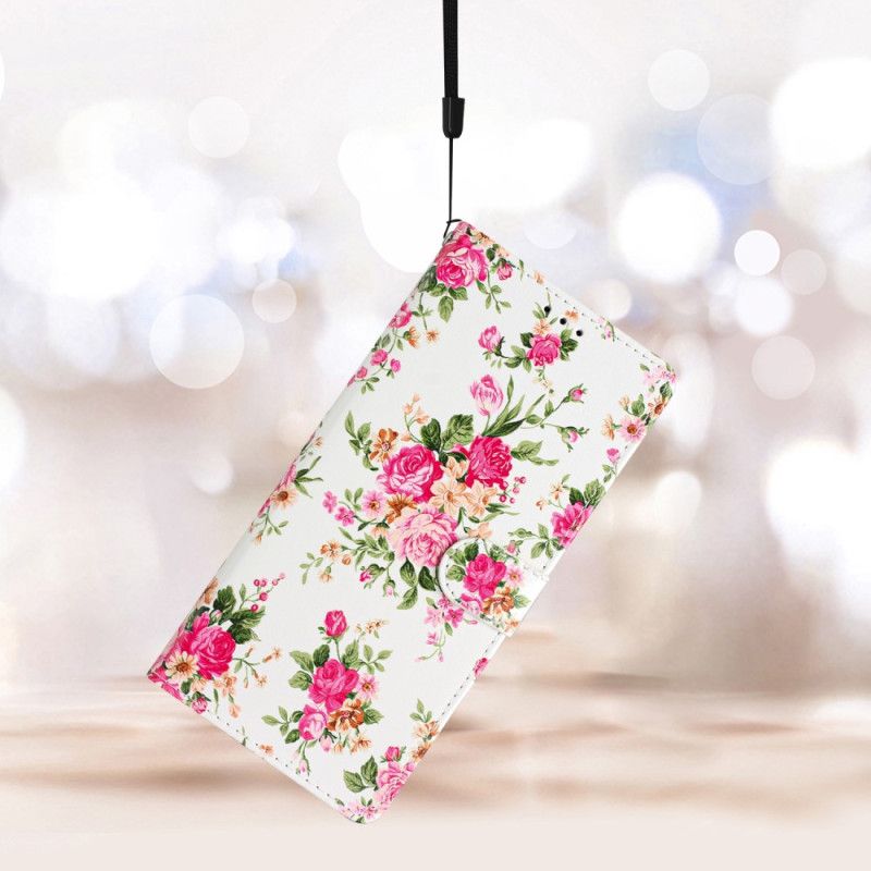 Kožené Puzdro Moto G73 5G Remienok Liberty Flowers