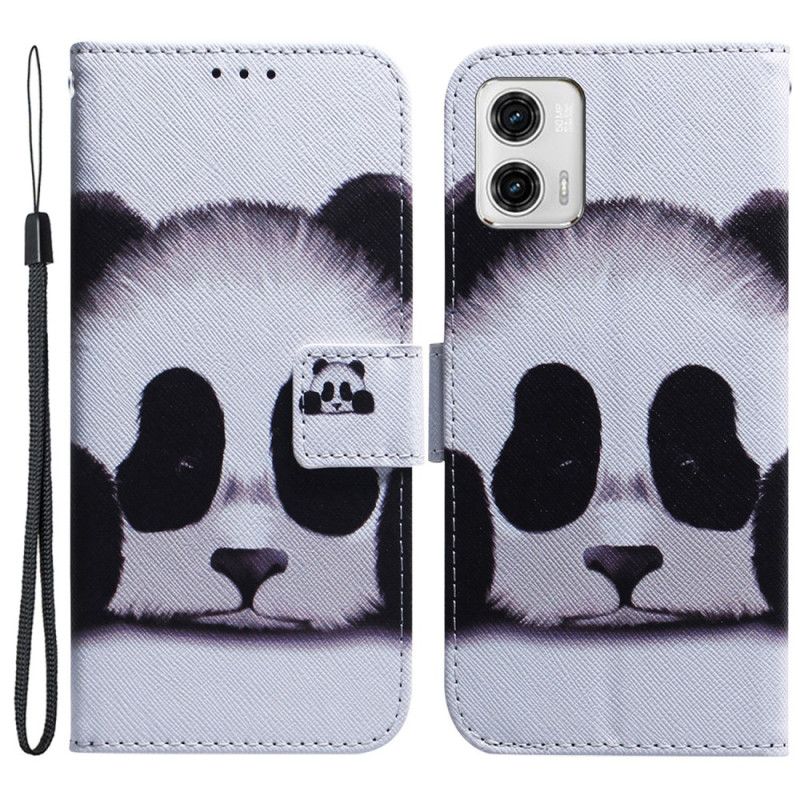 Kožené Puzdro Moto G73 5G Strappy Panda