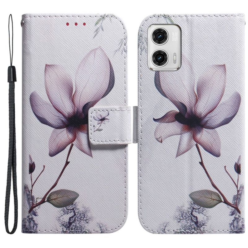 Kožené Puzdro Moto G73 5G Strappy Rose Flower