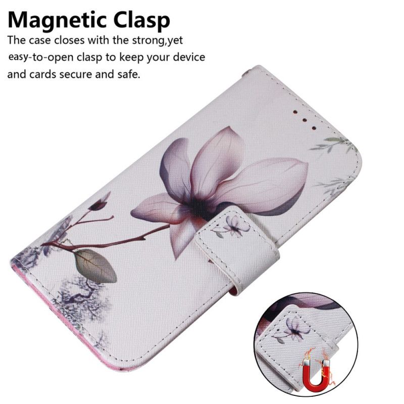 Kožené Puzdro Moto G73 5G Strappy Rose Flower