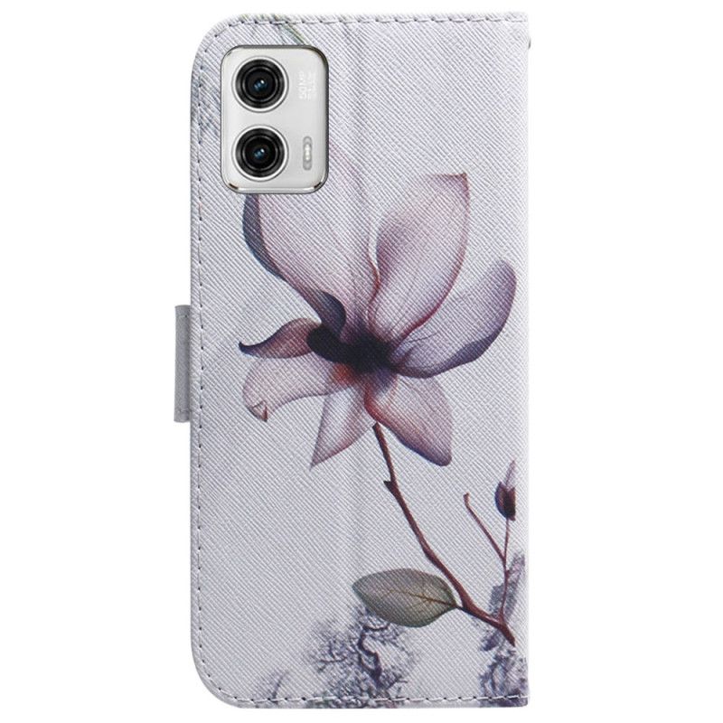 Kožené Puzdro Moto G73 5G Strappy Rose Flower