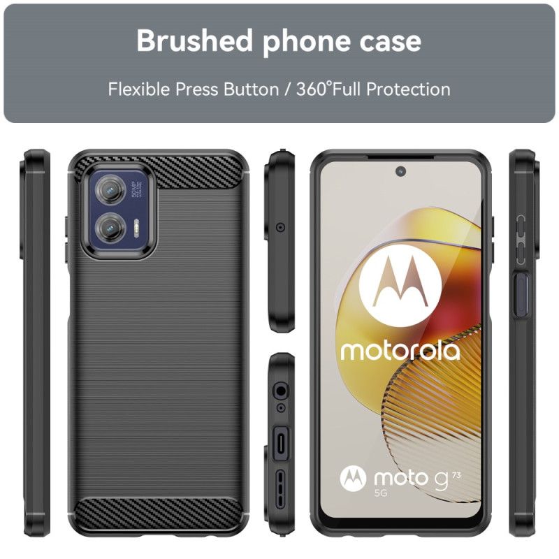 Kryt Moto G73 5G Kartáčované Uhlíkové Vlákno