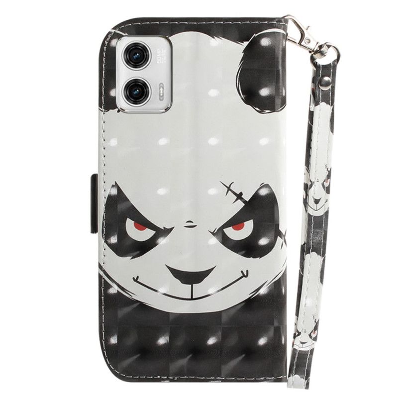 Peňaženkový Kryt Moto G73 5G Angry Panda With Lanyard