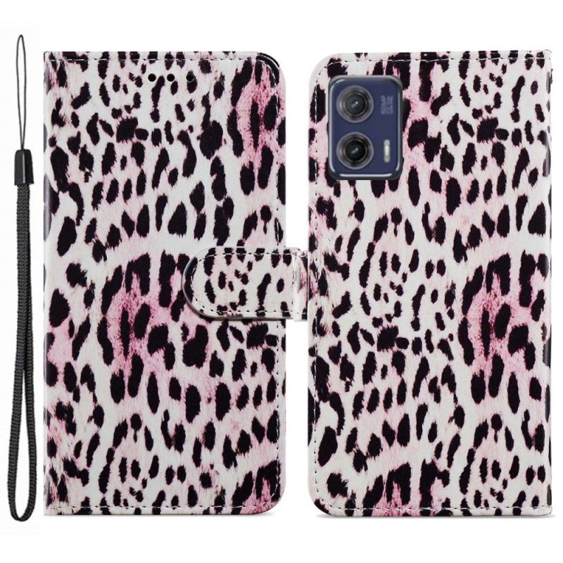 Peňaženkový Kryt Moto G73 5G Strappy Leopard Štýl