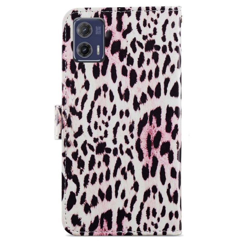 Peňaženkový Kryt Moto G73 5G Strappy Leopard Štýl