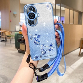 Kryt Na Huawei Nova 11 Pro Štrasové Flitre S Remienkom