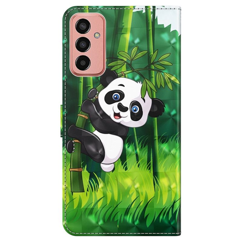 Flipové Puzdro Samsung Galaxy M13 Panda A Bambus So Šnúrkou