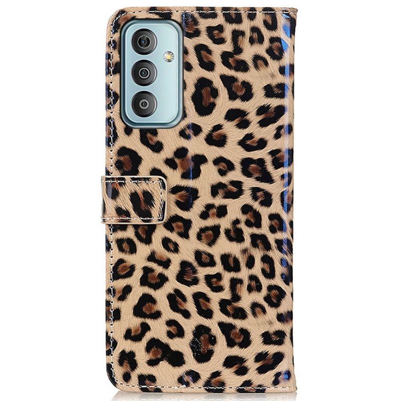 Kožené Puzdro Samsung Galaxy M13 Efekt Leopardej Kože