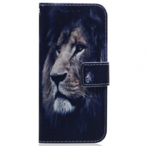 Kožené Puzdro Samsung Galaxy M13 Lanyard Lion