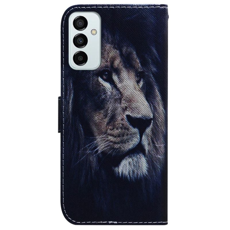 Kožené Puzdro Samsung Galaxy M13 Lanyard Lion