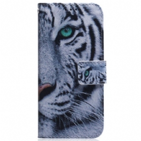 Kožené Puzdro Samsung Galaxy M13 Strappy Biely Tiger