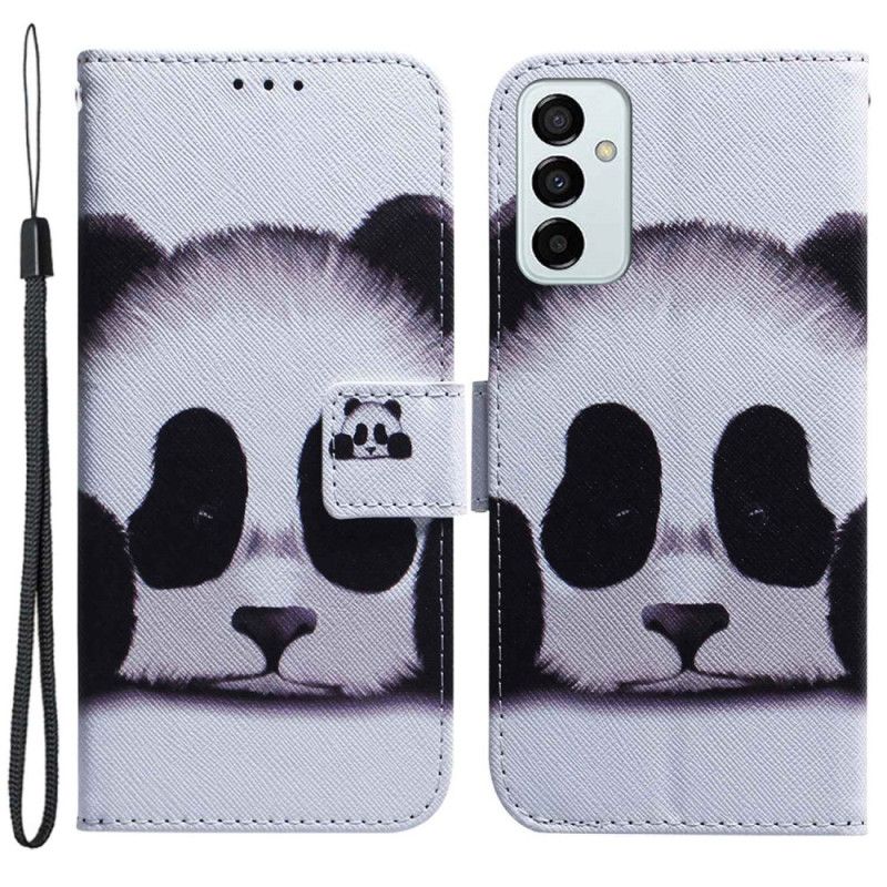 Kožené Puzdro Samsung Galaxy M13 Strappy Panda