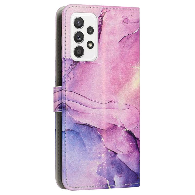 Peňaženkový Kryt Samsung Galaxy M13 Mramor So Šnúrkou