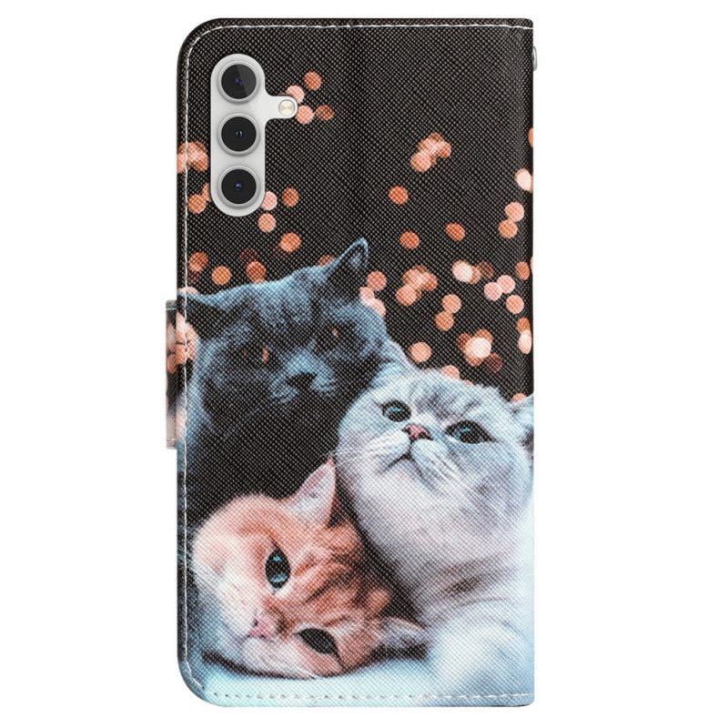 Kožené Puzdro Samsung Galaxy A54 5G Iba Tang Cats