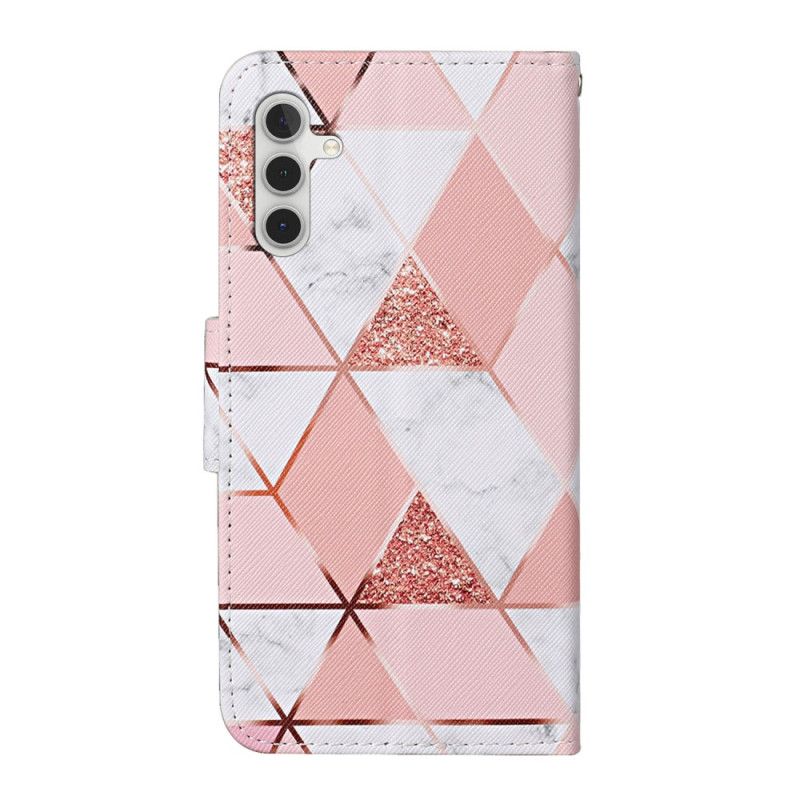 Peňaženkový Kryt Samsung Galaxy A54 5G Marble And Glitter Strappy