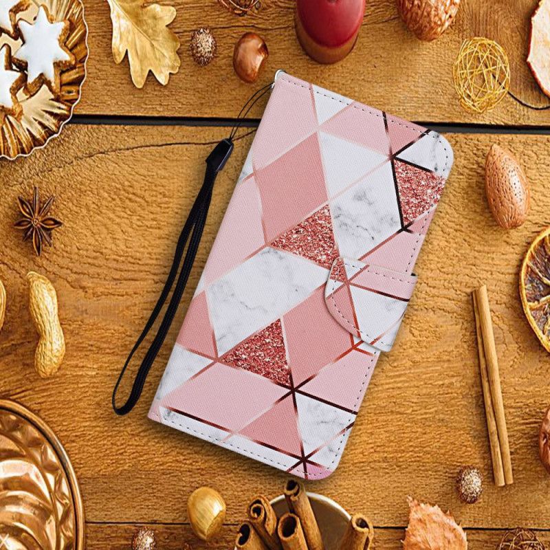 Peňaženkový Kryt Samsung Galaxy A54 5G Marble And Glitter Strappy