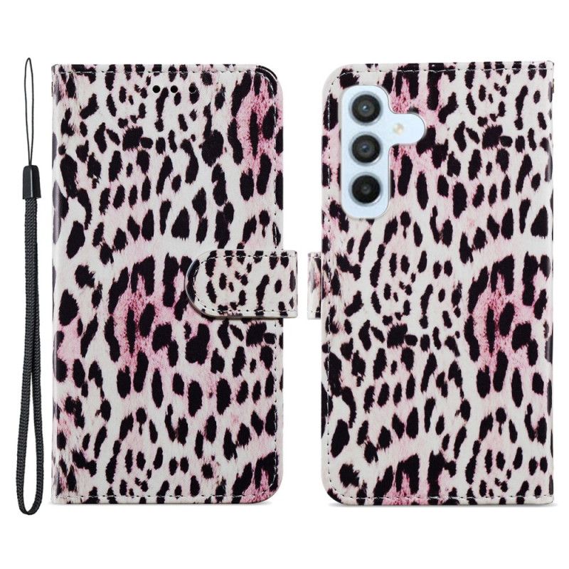 Peňaženkový Kryt Samsung Galaxy A54 5G Strappy Leopard Štýl