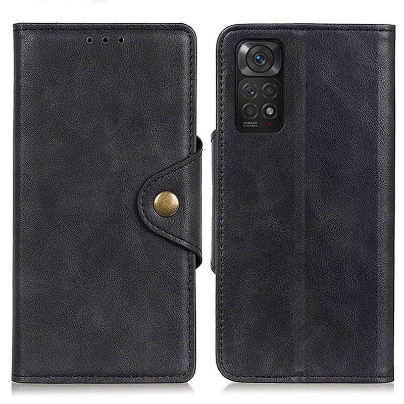 Kožené Puzdro Xiaomi Redmi Note 11 / 11S Gombík Z Umelej Kože