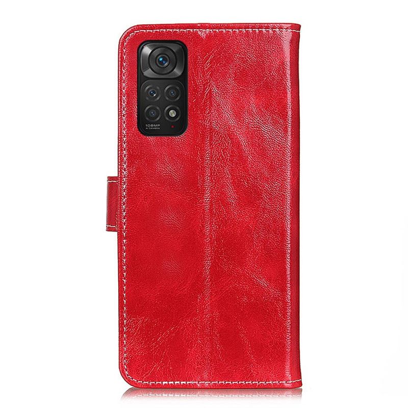 Kožené Puzdro Xiaomi Redmi Note 11 / 11S Lesklé A Odhalené Švy