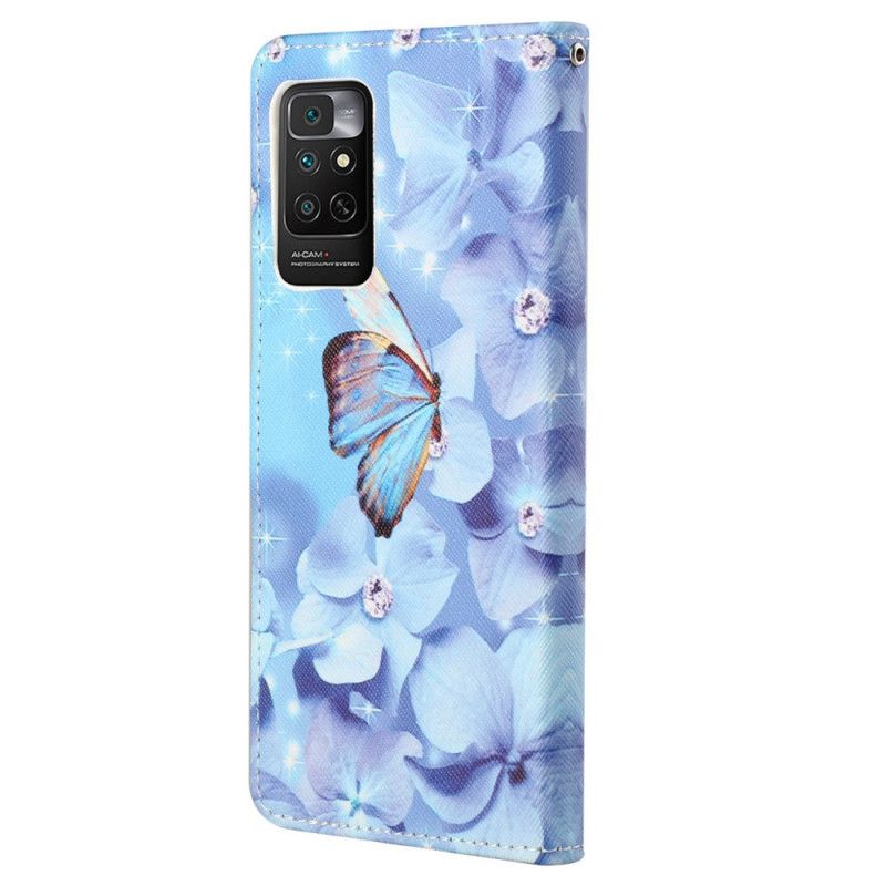 Kožené Puzdro Xiaomi Redmi Note 11 / 11S Strappy Diamond Butterflies