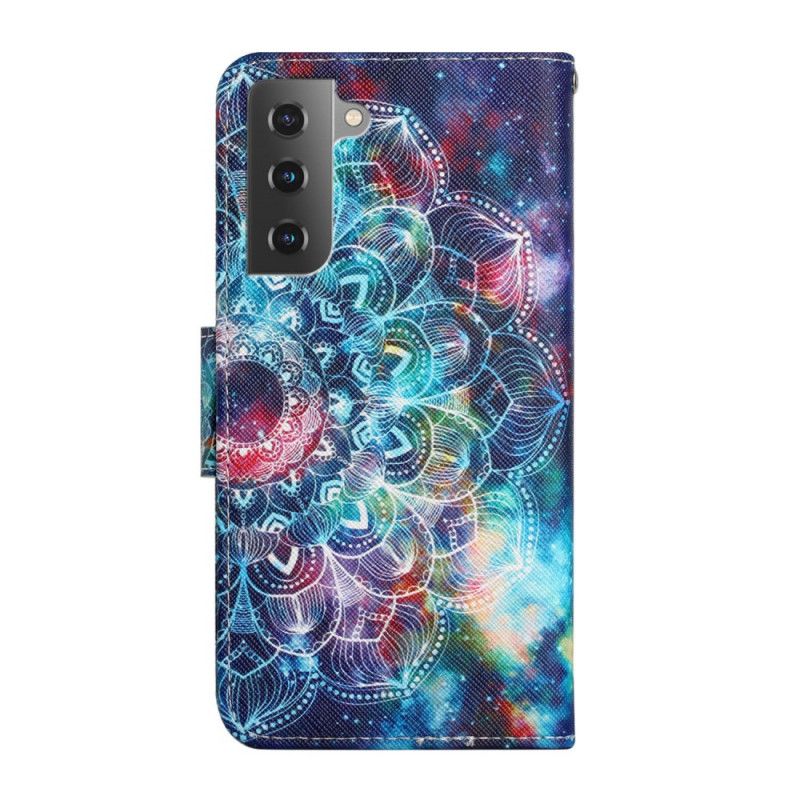 Flipové Puzdro Samsung Galaxy S22 Plus 5G Okázalý Popruh Half Mandala