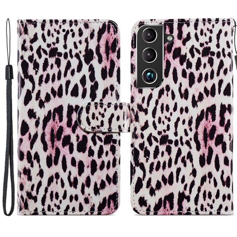 Kožené Puzdro Samsung Galaxy S22 Plus 5G Leopard Print