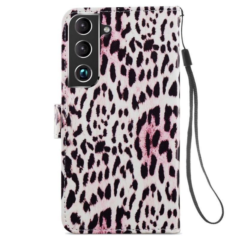 Kožené Puzdro Samsung Galaxy S22 Plus 5G Leopard Print