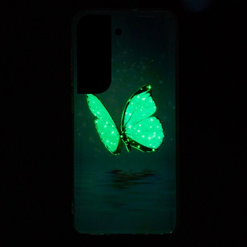 Kryt Samsung Galaxy S22 Plus 5G Fluorescenčné Modré Motýle