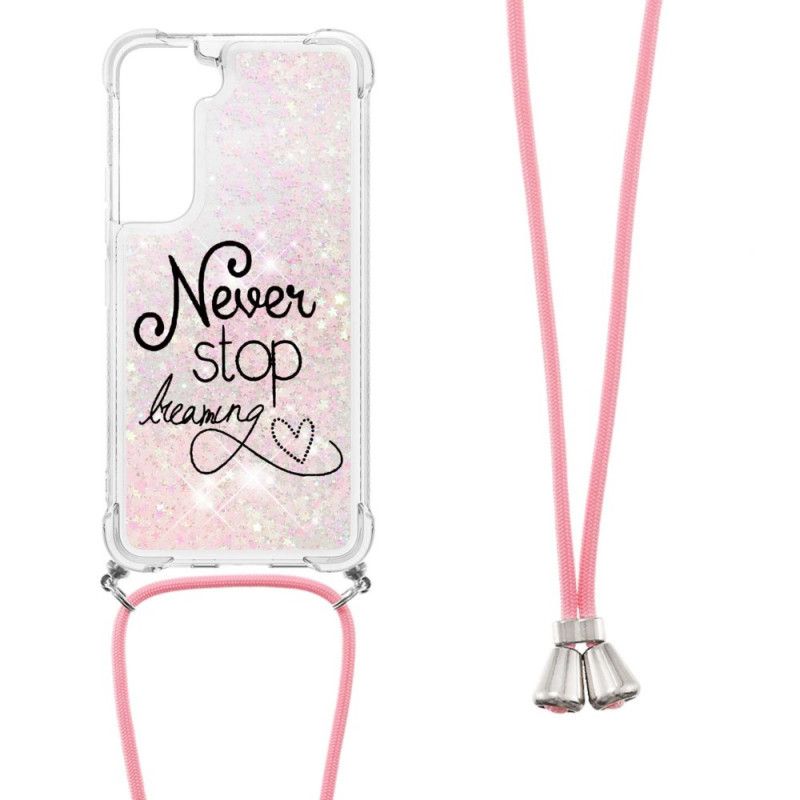 Kryt Samsung Galaxy S22 Plus 5G Never Stop Glitter Drawstring