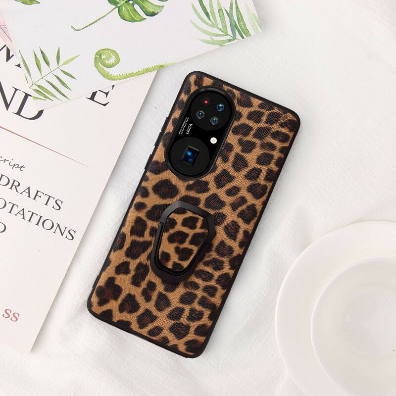 Kryt Huawei P50 Pro Podpora Prsteňa V Štýle Leoparda