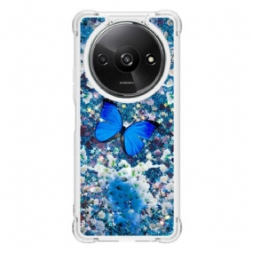 Kryt Na Poco C61 Blue Butterfly Glitter