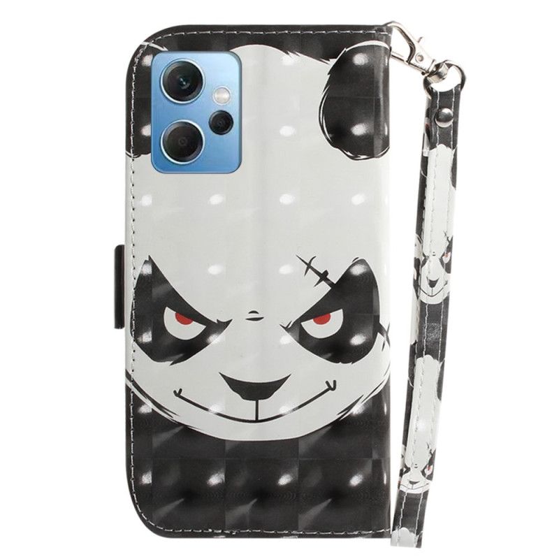 Peňaženkový Kryt Xiaomi Redmi Note 12 4G Angry Panda With Lanyard