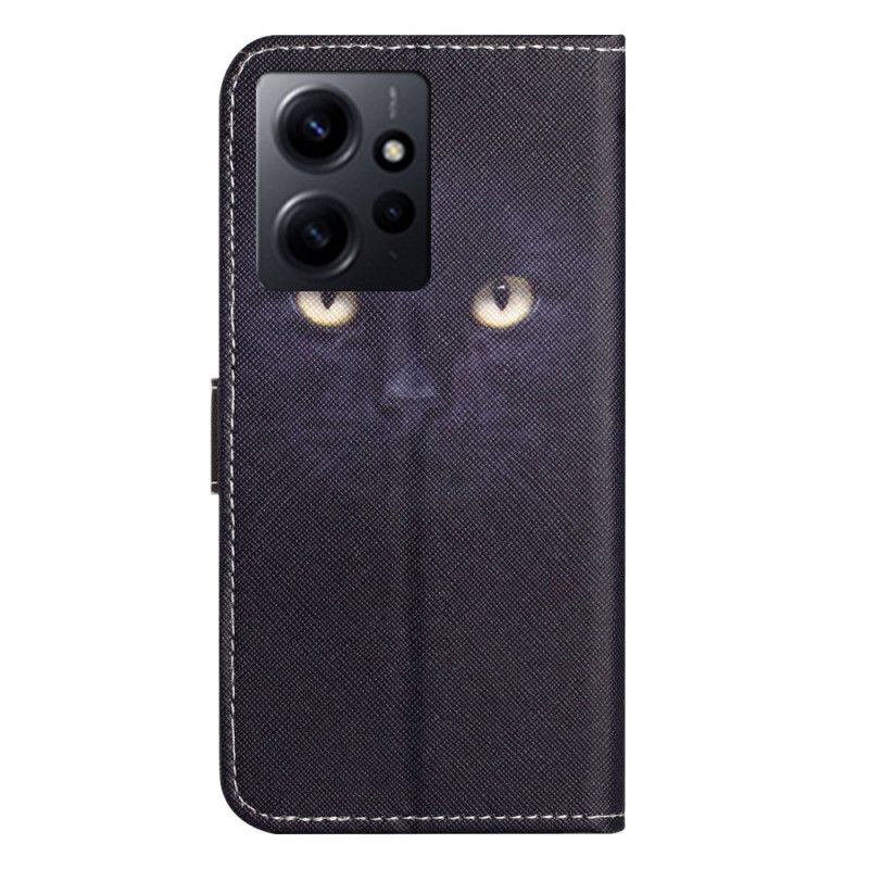 Peňaženkový Kryt Xiaomi Redmi Note 12 4G Green Eyed Cat So Šnúrkou