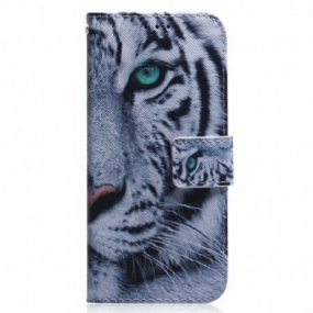 Kožené Puzdro Realme 9i Biely Tiger