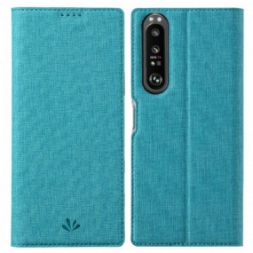 Flipové Puzdro Sony Xperia 1 III Kožené Puzdro Textúrovaný Vili Dmx