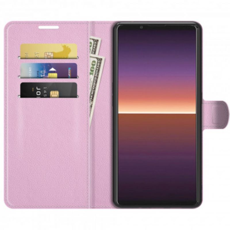 Kožené Puzdro Sony Xperia 1 III Klasický Efekt Liči