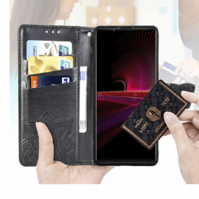 Kožené Puzdro Sony Xperia 1 III Polovičné Motýle