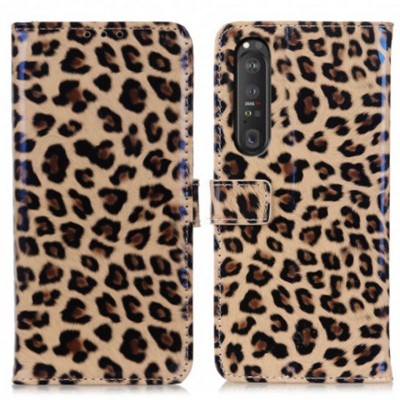 Peňaženkový Kryt Sony Xperia 1 III Leopard